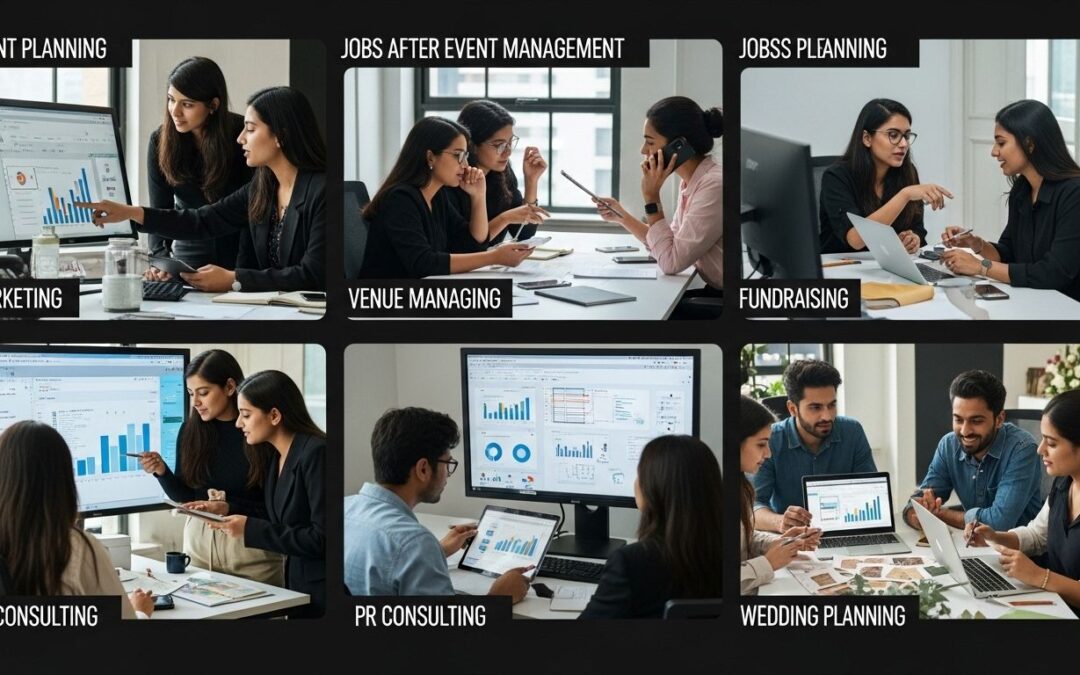 event management careers, professional collaboration, modern office