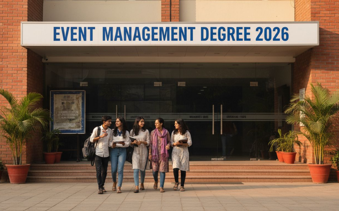 Students entering Indian event management campus