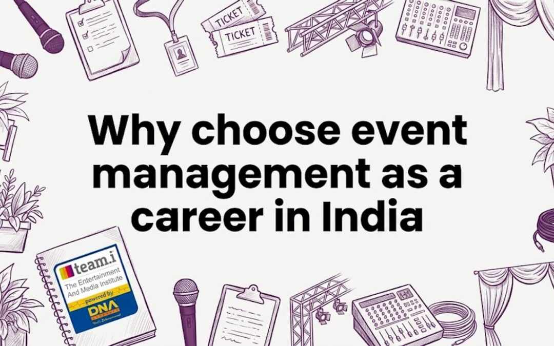 Hand-drawn event props framing title on light paper background