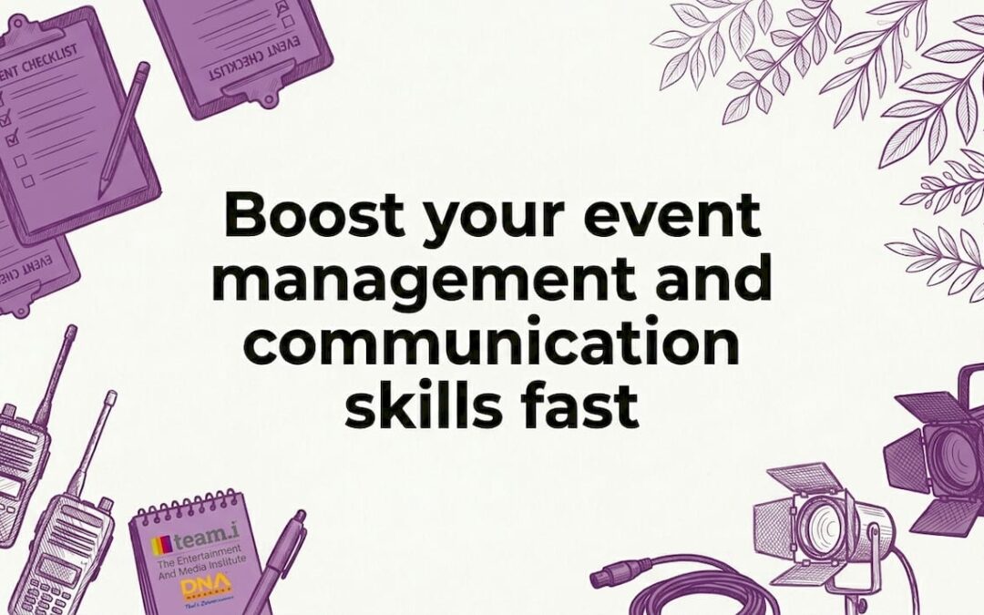 Decorative event management title card illustration