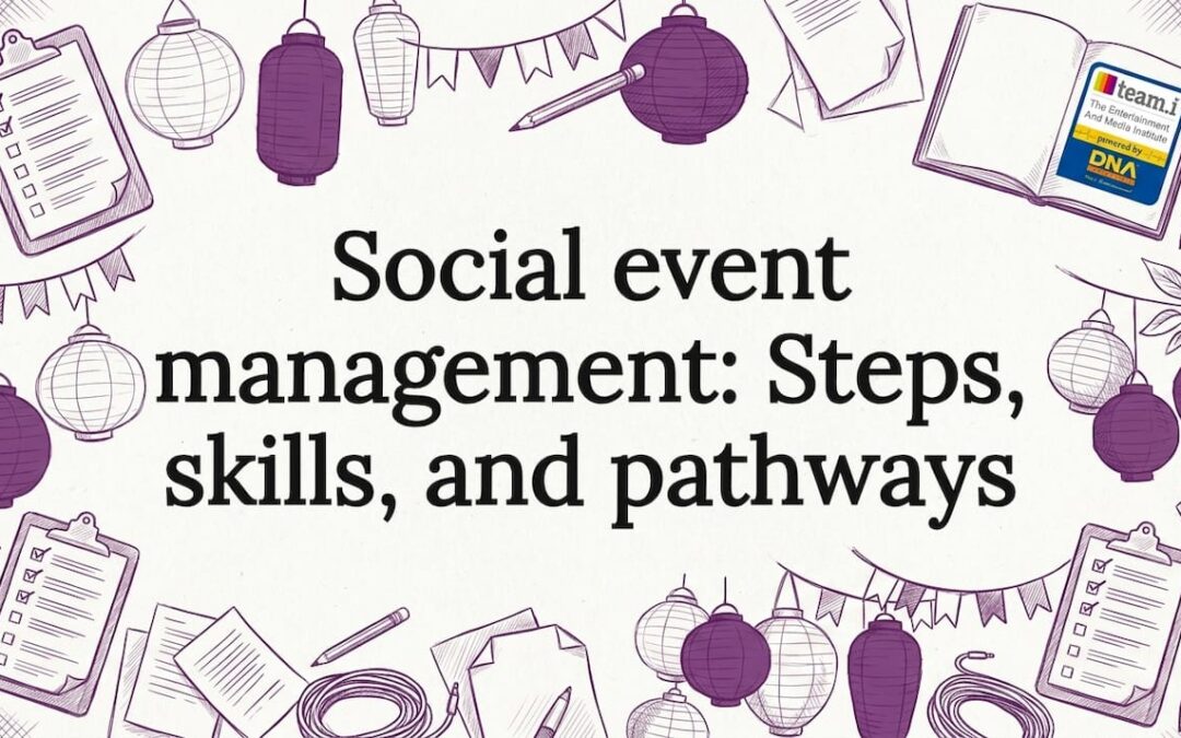 Decorative event management title card illustration