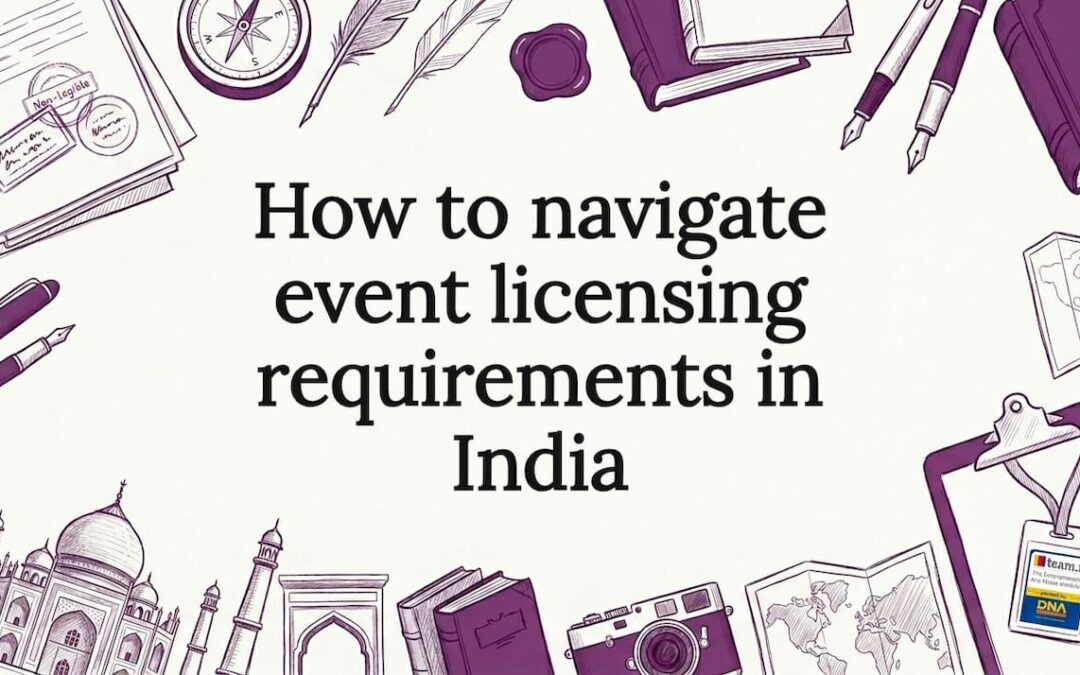 Decorative title card illustration for event licensing in India