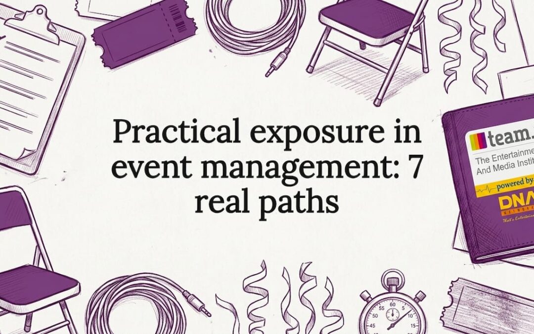 Decorative hand-drawn event tools frame blog title