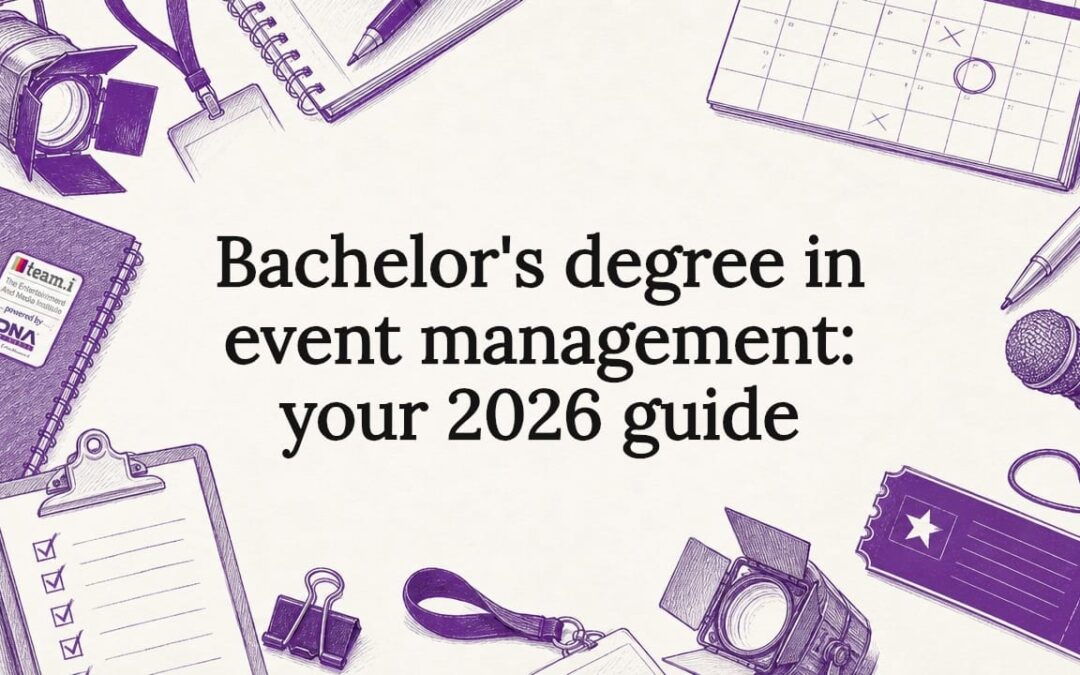 Decorative event management title card illustration