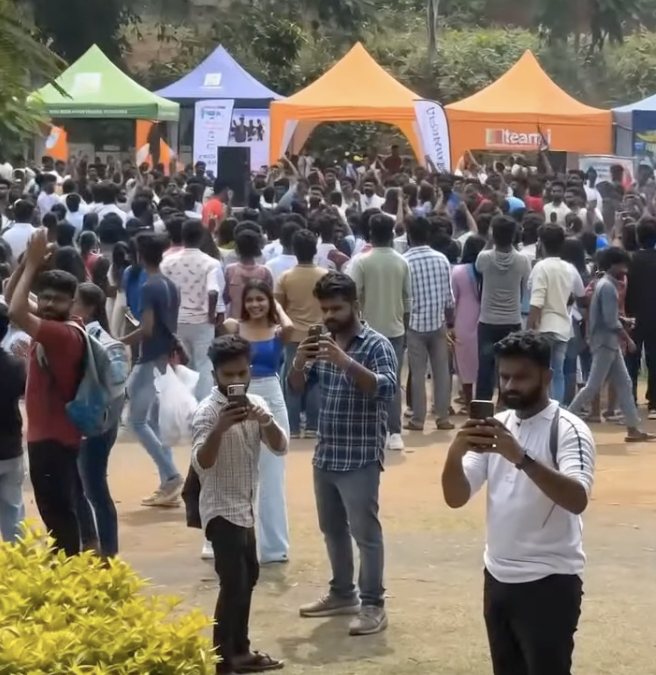 Crowd energy at a college fest