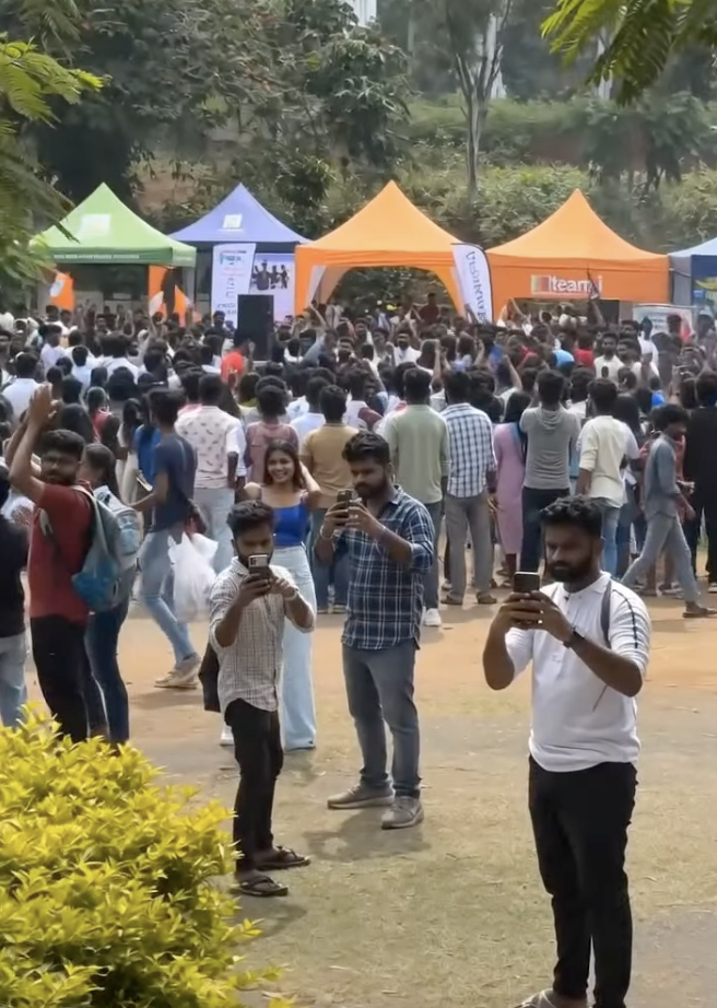 Crowd energy at a college fest