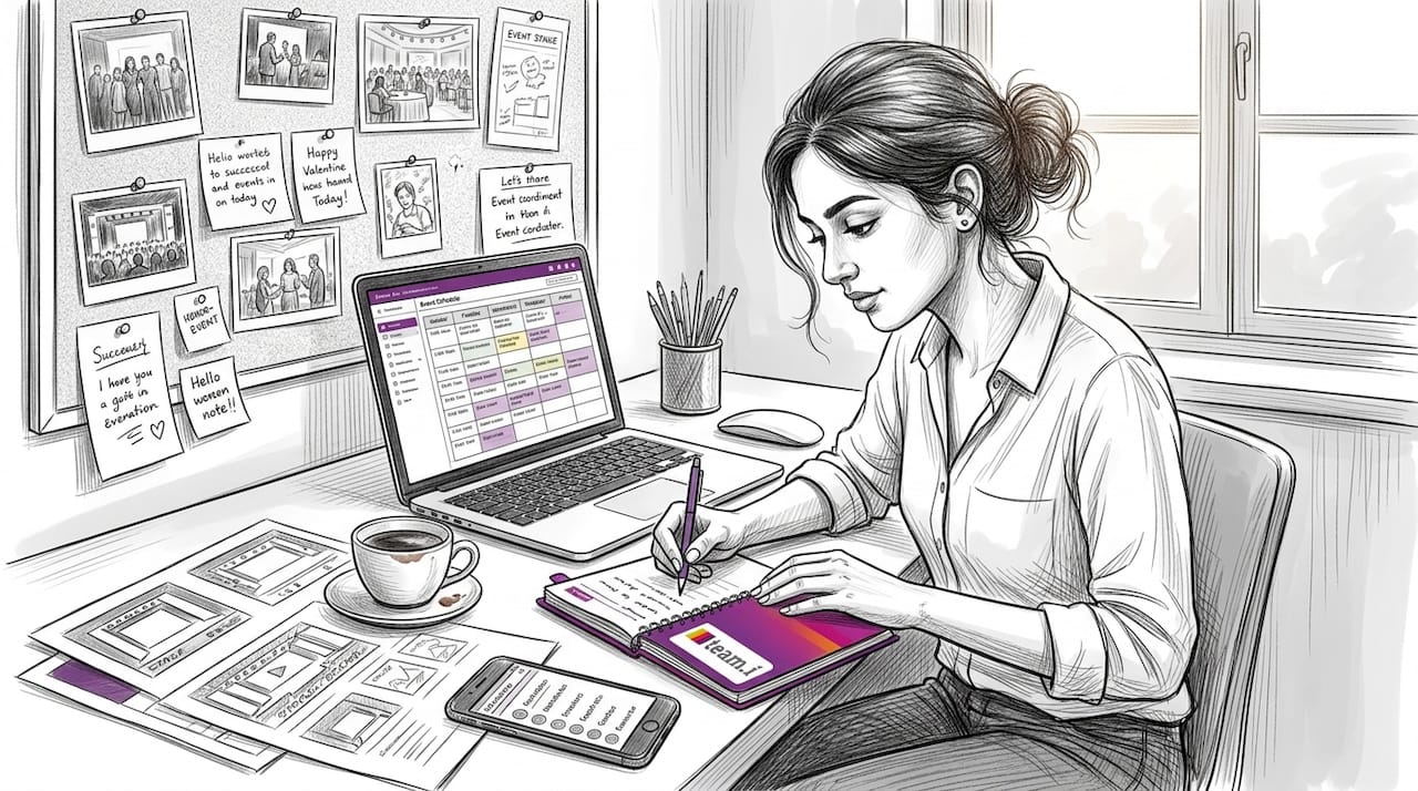 Event coordinator working on event plans