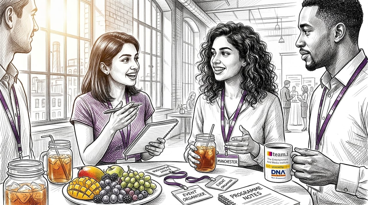 Event professionals networking at conference