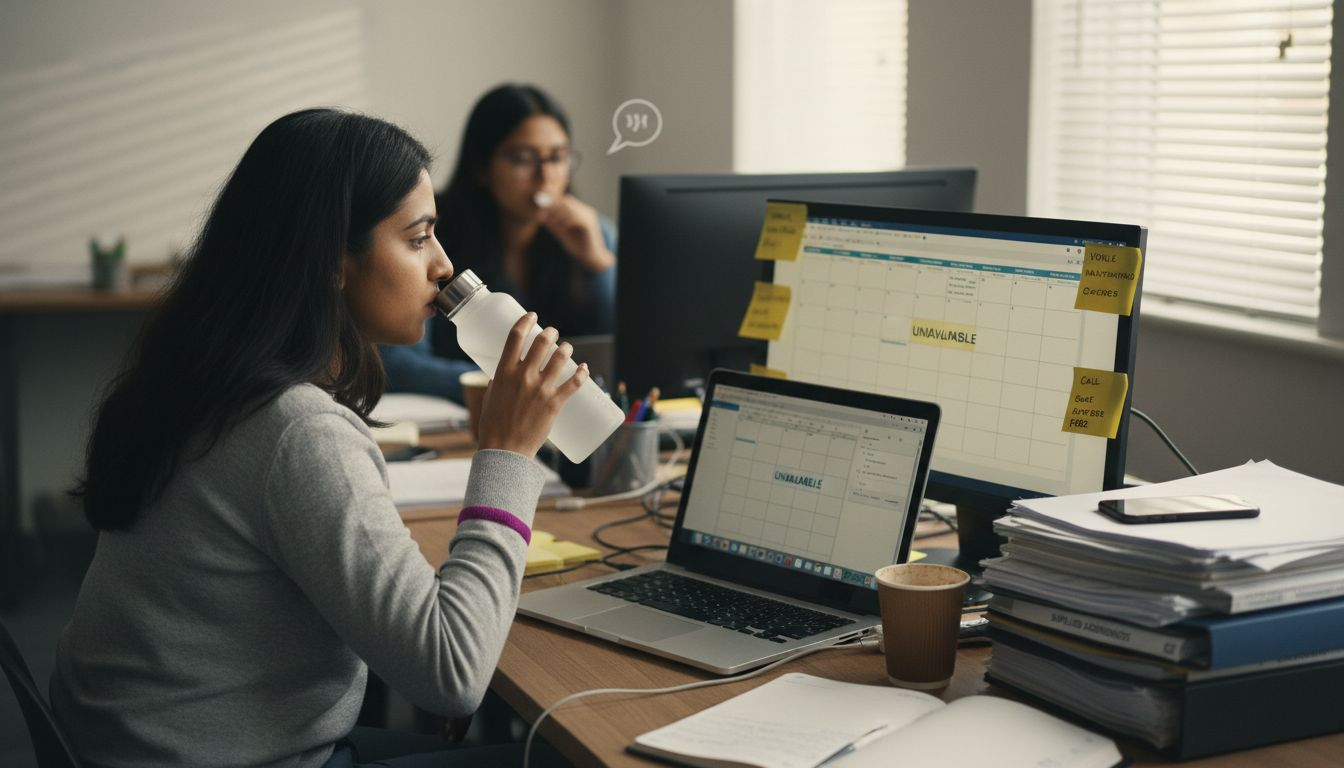 Event coordinator organizing daily work tasks