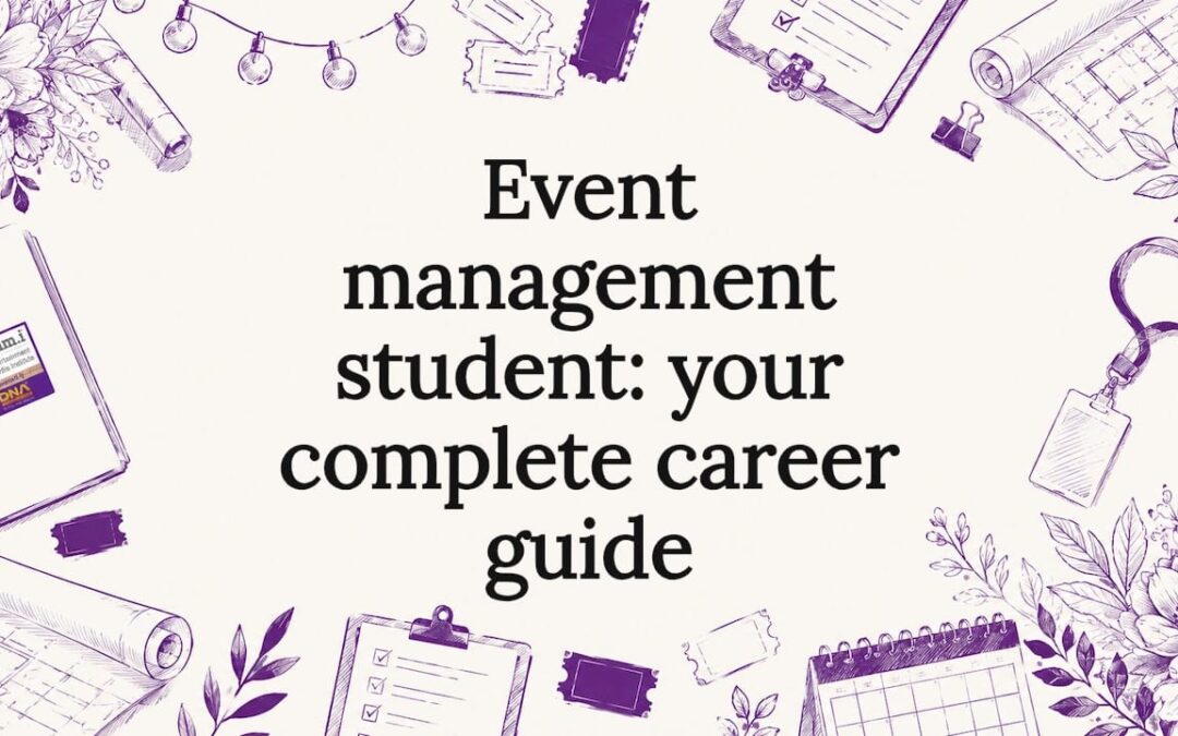 Decorative title card illustration for event management article