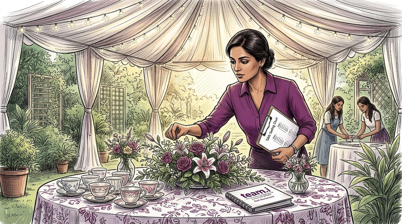 Indian banquet hall wedding planner at work