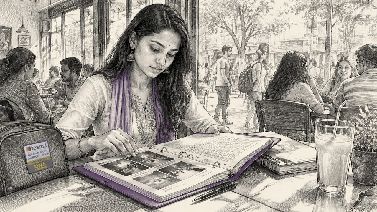 Indian woman reviewing event management portfolio