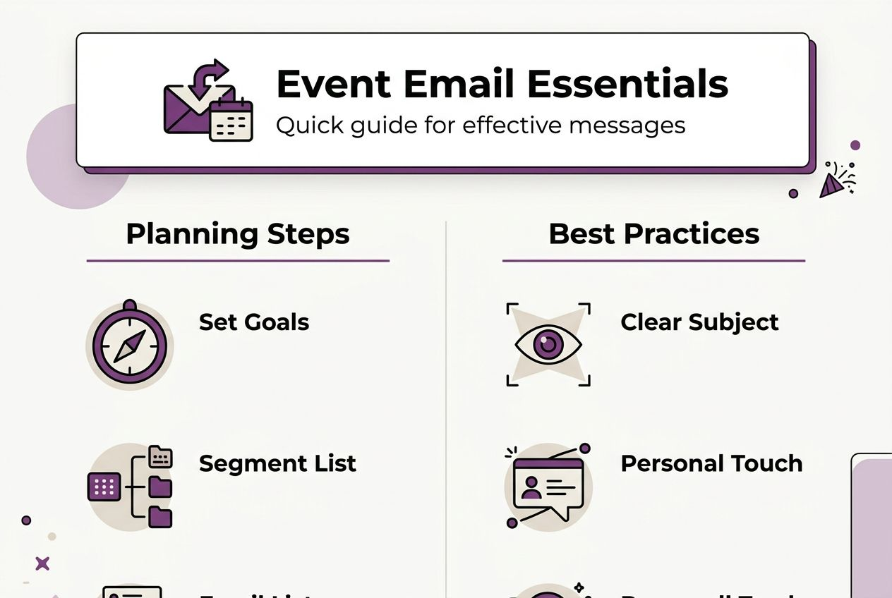 Infographic about event email writing essentials