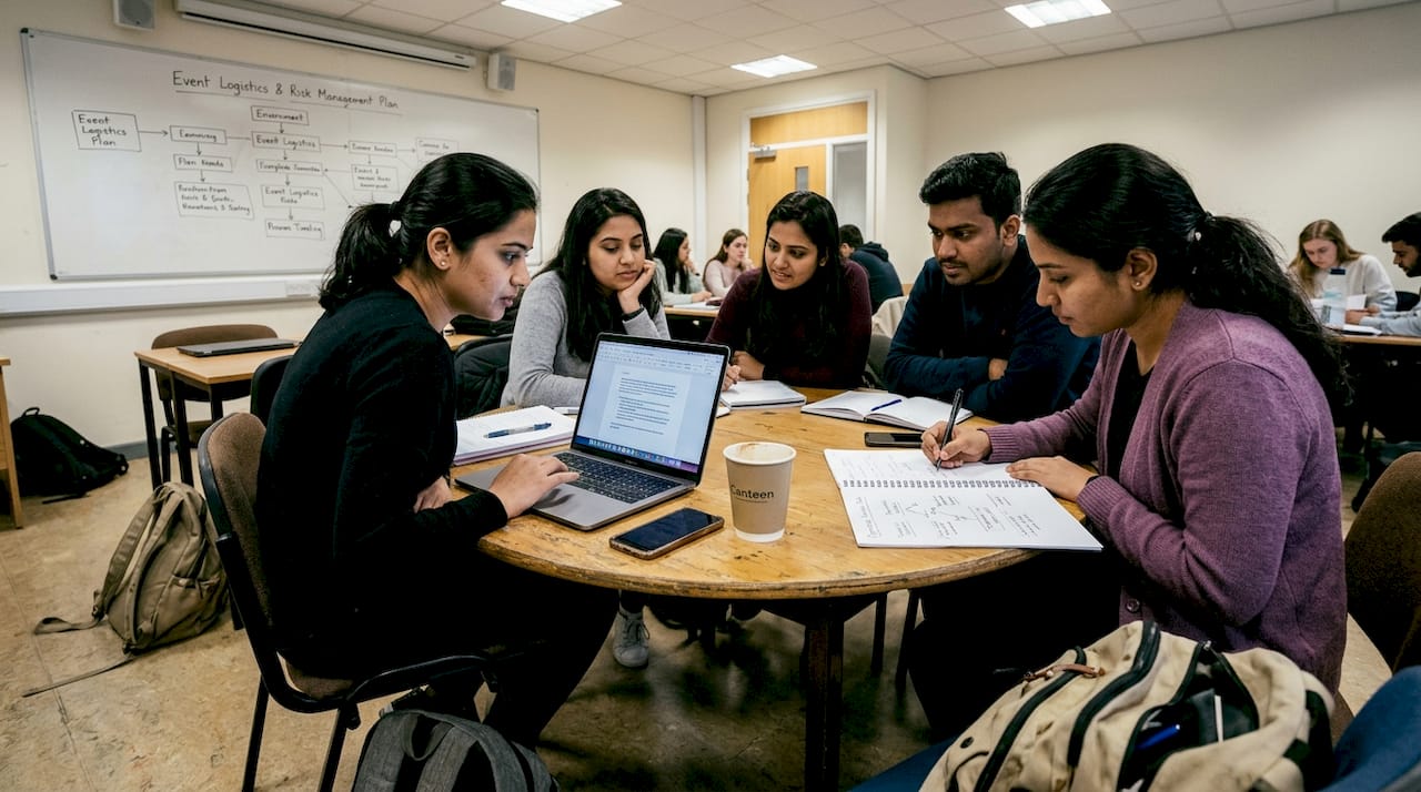 Postgraduate event management students in classroom