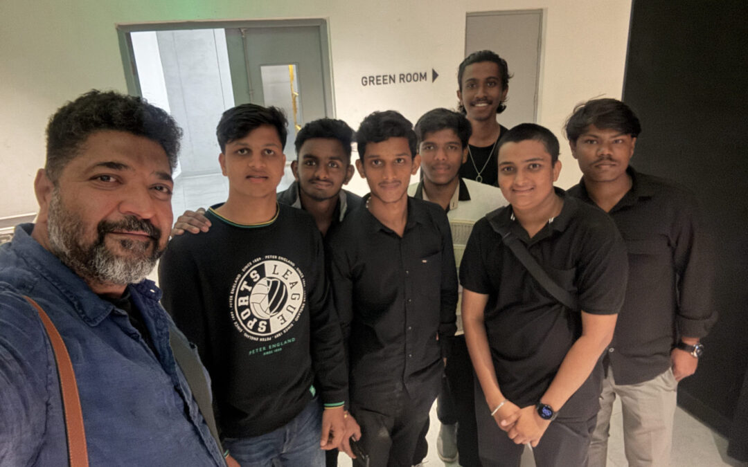 team I students backstage near the green room at InvokED 4.0 event in Bangalore