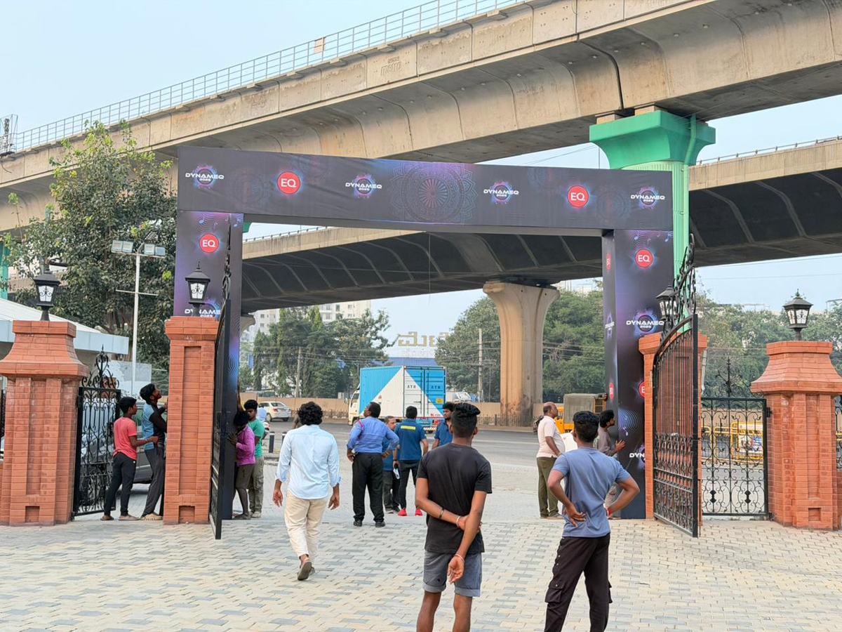 The entrance gate going up. First impressions are built, not printed.